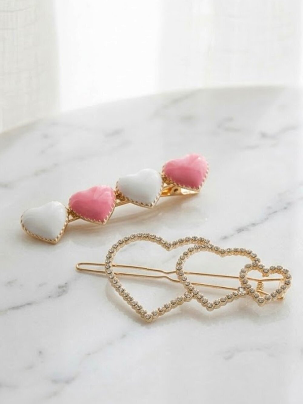2 Piece Heart Hair Ladies Accessory Set